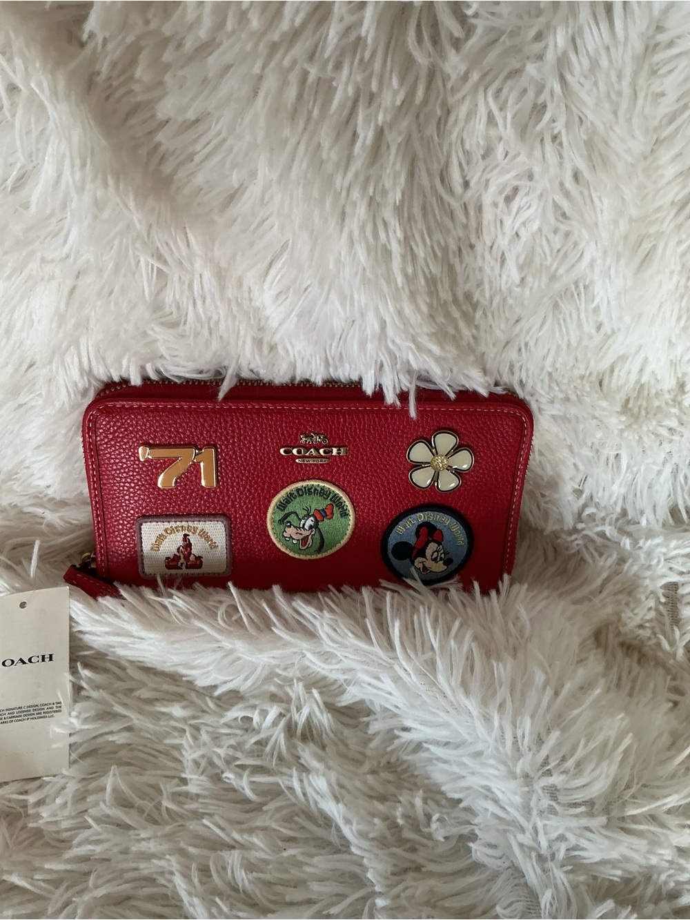 Coach Disney X Red Leather Minnie Mouse with Patches Rogue 25 with Wallet - Picture 9 of 11